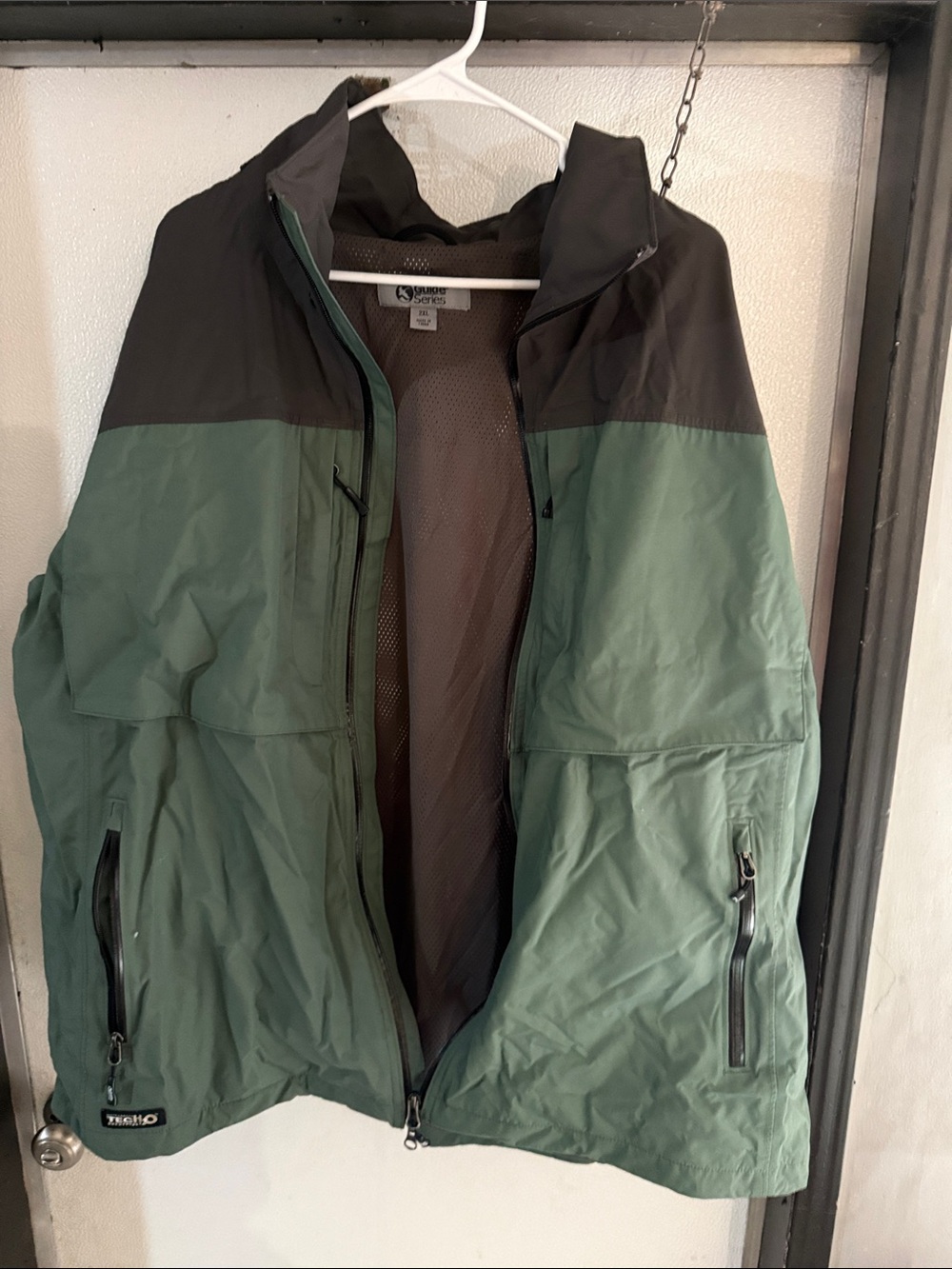 Gander Mountain Two-Tone Green and Black Men's Rain Jacket